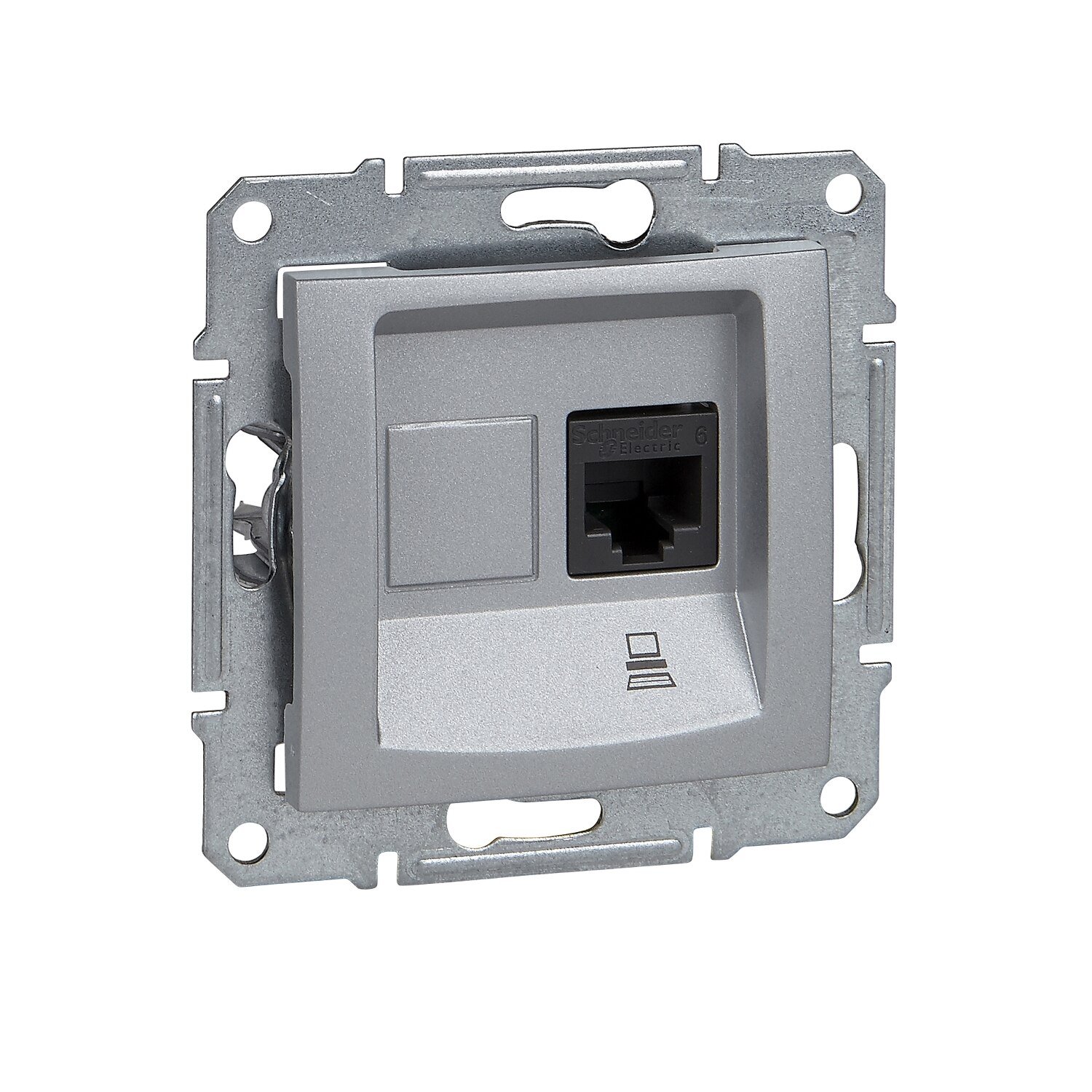Priza internet RJ45, Cat 5E, IP 20, Aluminiu, Schneider Sedna